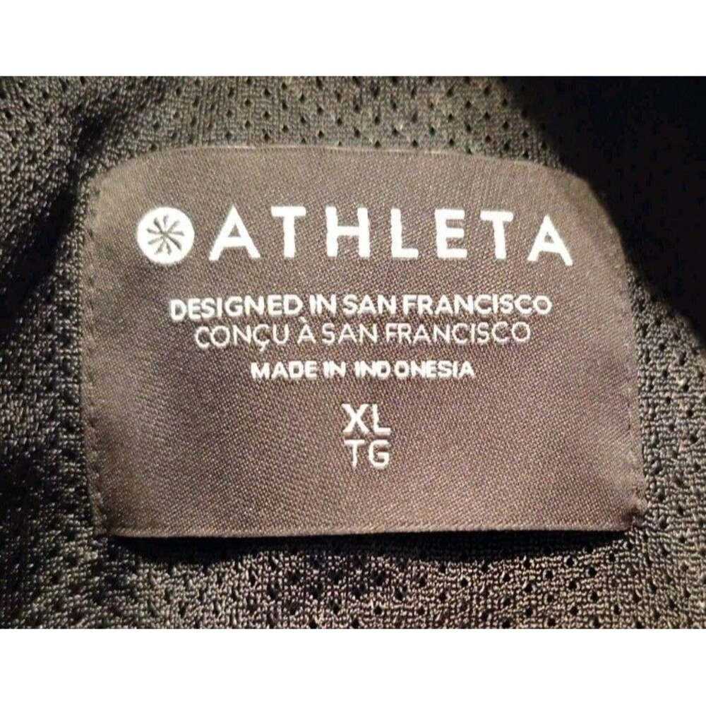 Athleta Jacket Womens XL Parachute Black Nylon Boxy Canopy Crop Short Zip Up - Picture 3 of 3